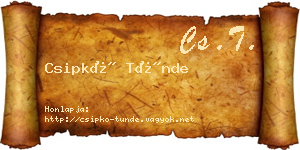 Csipkó Tünde névjegykártya